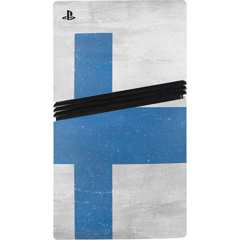 Finland Flag Distressed PS5 Pro Disk Console Skin